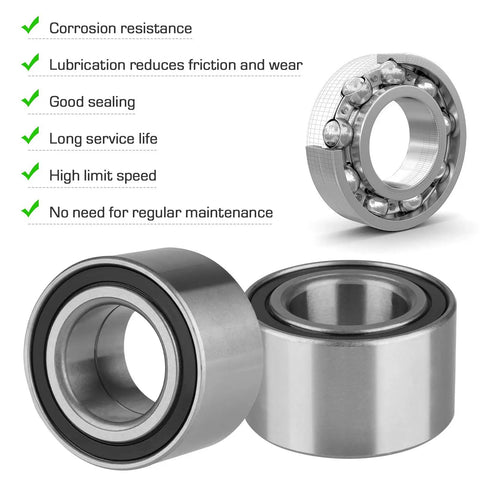 Heavy Duty Front Rear Wheel Bearing Assembly Bolt On Upgrade For Polaris Ranger Sportsman Ace Magnum UTV ATV shown with features like corrosion resistance.