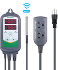 WiFi Temperature Controller ITC-308 With IHC-200 Humidity Controller And Outlet, gray, for mushroom grow rooms and more