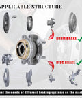 Front Left And Right Wheel Bearing Hubs Assembly For Nissan Altima 2007 2012 2.5L 4 Cylinder 5 Lug With ABS Encoder Replaces 513294 image showing compatibility with drum and disc brakes