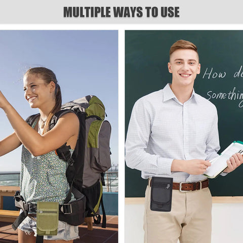 Dual Phone Holster For Work And Outdoors, Large Smartphone Pouch With Belt Clip Tool Pouch, durable nylon holder on belt