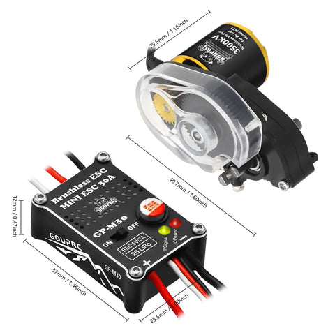 Upgrade 30A Brushless ESC And 1621 3500KV Brushless Motor With Transmission Combo Kit For SCX24 RC Crawler Axial 1 To 24 Scale