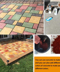 Colorful concrete paths created with Plus Size 20 By 20 Inch Concrete Path Maker Mold Reusable Walk Maker for garden and patio DIY setup