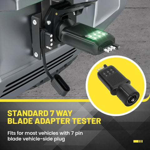 7 Pin Trailer Plug Tester And 4 Pin Trailer Tester With Dual Sided LED Indicators For Boat RV Truck Camper Wiring, 7-way blade adapter