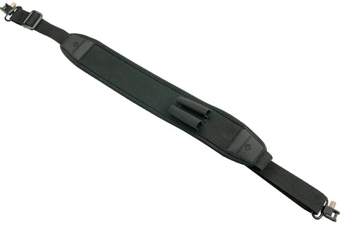 Neoprene Rifle Sling With Blackhorn Powder Tubes Holds Two Charge Tubes Includes Five BH 209 Tubes Built Tough Durable Black Sling