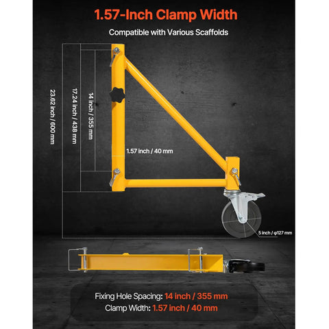 1.57-Inch Clamp Width for Rolls Like Butter 4 Pack Baker Style Scaffold Outriggers, ideal for various scaffolds.