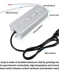 LED Power Brick 24V 120W IP67 Waterproof All Weather Outdoor Driver for LED Lighting Projects with dimensions and plug