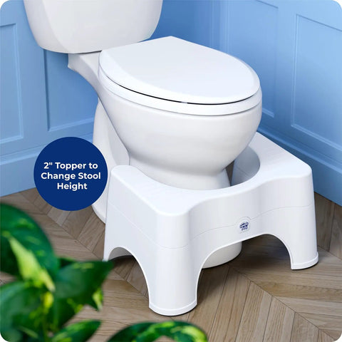 Adjustable Bathroom Toilet Stool With Removable Topper Converts To 7 Inch Or 9 Inch Heights Ergonomic Toilet Stool for toilet