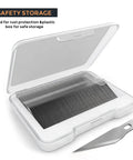120 Piece Hobby Blades Set SK5 High Carbon Steel No 11 Blades With Sturdy Storage Case open showing blades inside