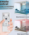 42 Inch Ceiling Fan With Lights And Remote Control Dope Retractable Blades, showing remote control and fan with airflow direction.