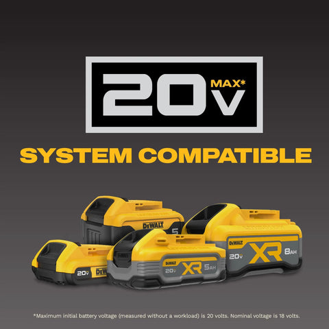 Dewalt 20V Max Xr Cordless Rivet Tool Dcf403B Bare Unit With Brushless Motor battery packs, compatible, 5Ah and 8Ah sizes, jobsite ready.