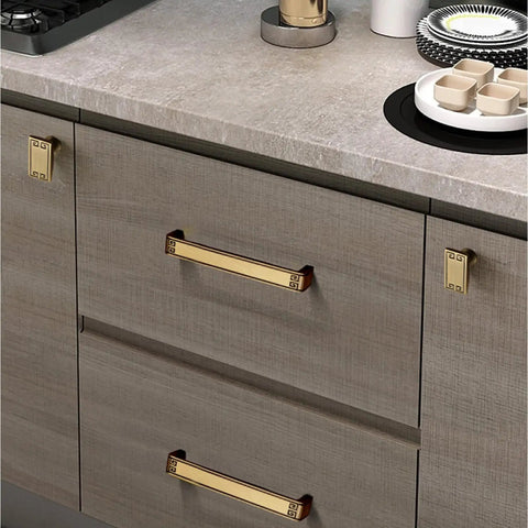 4 Pack 6.3 Inch Gold Vintage Brass Cabinet And Furniture Pull Handles on kitchen cabinets