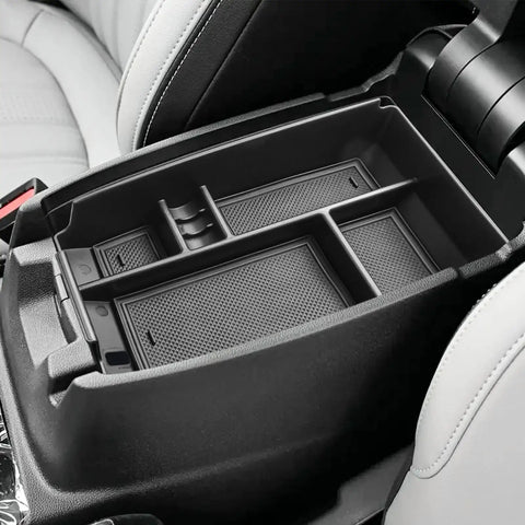 Center Console Organizer Tray For Ford Escape 2020 To 2026 And Bronco Sport 2021 To 2026 ABS Armrest Storage Box Insert, black