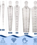 Three Piece Inch And Metric Taper Gauge Set For Welding And Bore Sizing In Stainless Steel With Imperial And Metric Scales