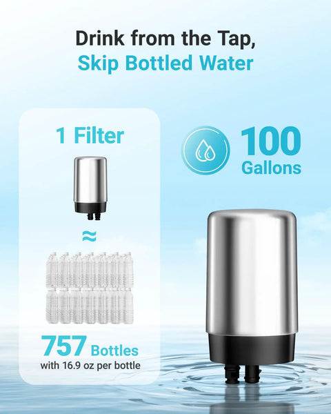 Replacement Faucet Water Filter For Brita On Tap Systems, Easy No Tools Install, 100 Gallon Life, purification comparison