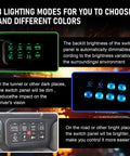 Three lighting modes of 8 Gang Switch Panel With Built In Relay And Fuse Wiring Harness for diverse environments.