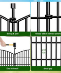 Ten Panel No Dig Garden Fence Set, 40 Inch Tall, 23.6 Feet Long, Rustproof Metal Dog Fence with easy installation features and small gap
