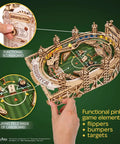 Harry Potter Quidditch Pinball Machine 3D Wooden Puzzle Kit for Adults to Build with functional scoreboard and playing field