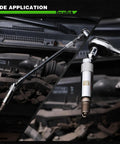 10 Piece Three Eighth Inch Drive Magnetic Spark Plug Socket Set With Swivel Head And Universal Joint Includes Nine Sixteenths, Five Eighths, Three Quarters, Thirteen Sixteenths, 14mm, 16mm, 18mm Chrome Vanadium Sockets in use on engine