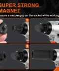 Low Profile Impact Socket Adapter Set for Tight Spaces Four Piece Drive Converter Kit with strong magnet grip demonstration