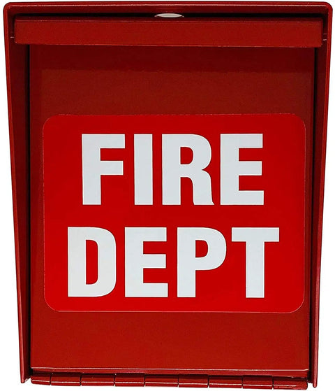 Bright Red Fire Department Box With 14 Gauge Steel Construction And Heavy Duty Stainless Steel Combination Padlock For Gates Lockers Sheds Fire Boxes Or Storage Emergency Gate Access Backed Up By A Micro Switch