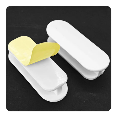 8 Pack 3.46 Inch Self Adhesive ABS Cabinet Pull Handles for Kitchen Drawers Closets Windows and Sliding Doors White with adhesive backing