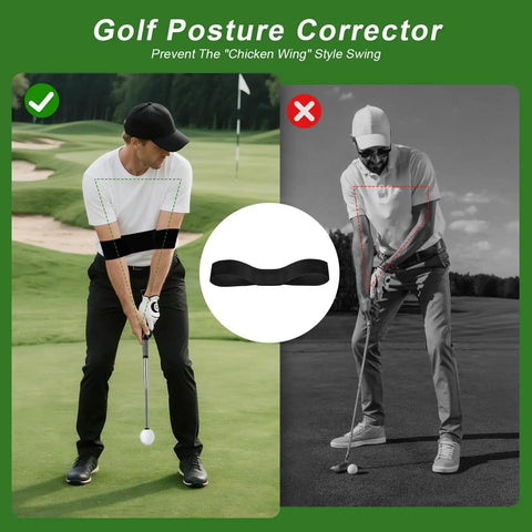 Retractable Golf Swing Trainer With Click Sound And Posture Correction Arm Band for Right Handed Golfers demonstration