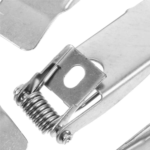 Close-up of 40 Pcs Downlight Spring Clips for LED Recessed Lighting Retention Clamps with heavy-duty galvanized metal construction.