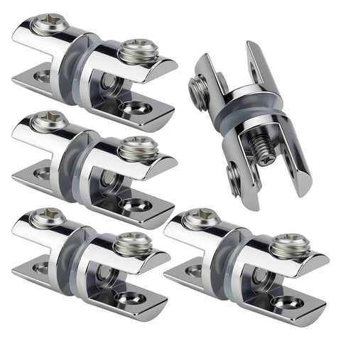 5 Pack Glass Clamps For 5 To 10mm Thick Glass Durable Rustproof Bidirectional Mounts For Shelves Partitions And Glass Rails