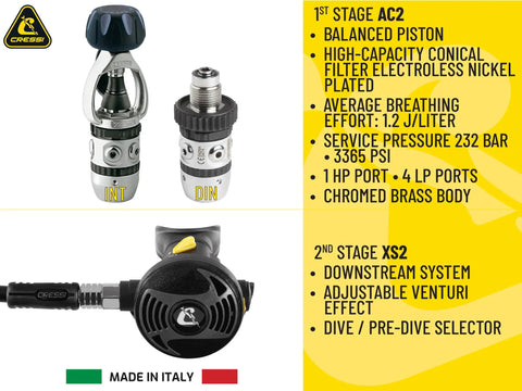 AC2 XS2 Entry Level Regulator For Beginners And Rental Ops With Ultra Simple Build Rugged Reliability And Easy Maintenance Plus A Conical Filter For Smooth Breezy Breathing Underwater