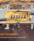 7 Way Trailer Wire Junction Box With Clear Color Coded Cover And 7 Pin Terminal Studs Heavy Duty 7 Gang Trailer Wiring Connector