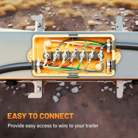 7 Way Trailer Wire Junction Box With Clear Color Coded Cover And 7 Pin Terminal Studs Heavy Duty 7 Gang Trailer Wiring Connector