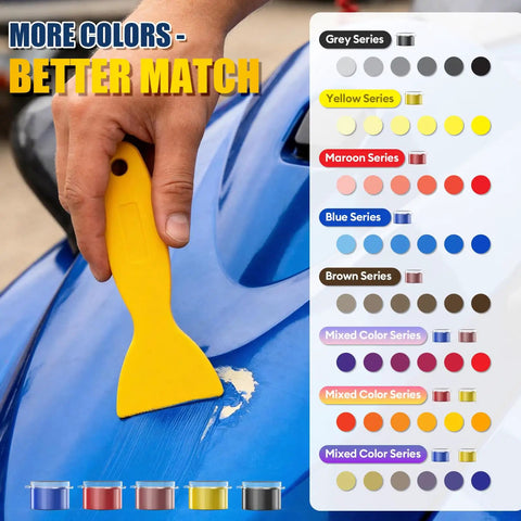 Boat Repair Kit For Fiberglass With Color Match Gel Coat showing color options on blue surface