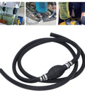 Hand Siphon Pump With Check Valve For Quick Fuel Transfer And Liquids Portable High Flow Siphon Tool For Cars Boats Lawn Equipment And Marine Use 10mm, black hose and bulb