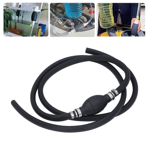 Hand Siphon Pump With Check Valve For Quick Fuel Transfer And Liquids Portable High Flow Siphon Tool For Cars Boats Lawn Equipment And Marine Use 10mm, black hose and bulb