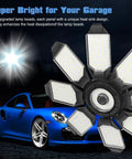 Two Pack 240W LED Garage Light With 24000 Lumens 6500K Daylight Eight Plus One Deformable Panels For E26 E27 Sockets