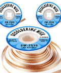 3 Pack Desoldering Wick 2.5mm Wide 3M Long Copper Braided No Clean Solder Remover for PCB Repairs