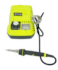 18-Volt ONE+ Hybrid Soldering Station Tool Only P3100 with cord and iron holder, front view