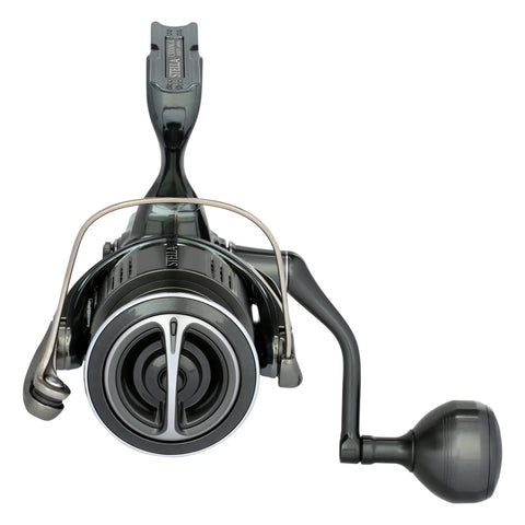 Front view of Stella C5000XG FK Spinning Reel Multi Color With Hagane Gear And Body Long Stroke Spool Titanium One Piece Bail
