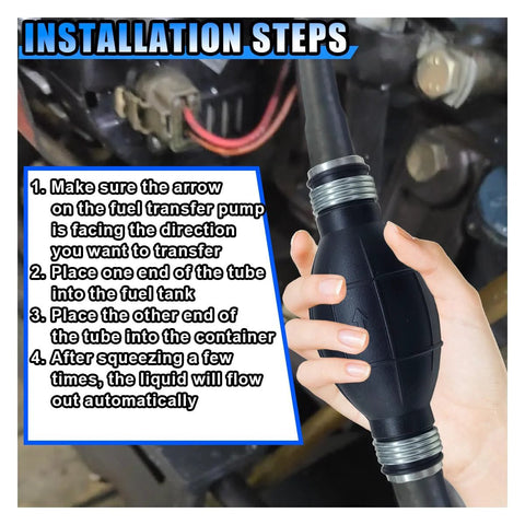 Fuel Line Hand Primer Bulb 6mm One Quarter Inch Rubber One Way Fuel Pump Transfer Vacuum Primer Pump for tutorial setup