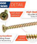 High Hardness Phillips Drive Flat Head Wood Screws With Coarse Threads For Strong Wood To Wood Joints detailed view