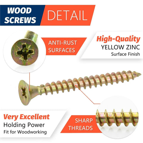 High Hardness Phillips Drive Flat Head Wood Screws With Coarse Threads For Strong Wood To Wood Joints detailed view