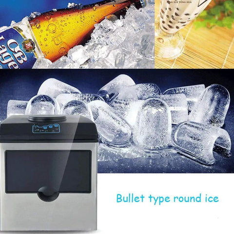Portable Countertop Ice Maker Pumping Out 55 Lbs Of Irresistible Chewable Bullet Ice Daily Featuring A Sweet Two In One Water Jug Setup That Runs On Low Noise For Chill Home Office Routines with bullet ice and beer.