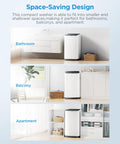 Top Shelf Portable Washer For Tiny Apartments And Studios White in bathroom, balcony, and apartment space-saving design.