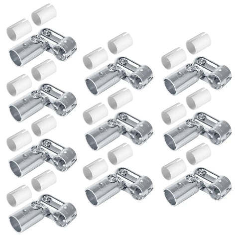 Pivot Tee Pipe Fittings Connector T Adjustable Clamp For 3/4 Inch EMT Conduit With PE Adapter Shims 10 Sets Includes Bolts Nuts