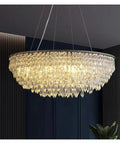 Modern LED Pendant Chandelier for Living Room and Dining Room with Remote Dimming, Diameter 100 cm, elegant crystal design