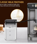 Classic milk frother designed for use with Countertop Ready Dual Boiler Espresso Machine With Built In Grinder And Automatic Milk Frother.