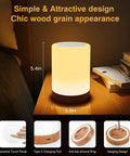 Touch Control Dimmable Bedside Table Lamp With RGB Color Changing And Warm White Light for Bedroom and Living Room on wooden table