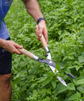 Heavy Duty Garden Hedge Shears 19.88 Inch Reach With Wooden Handles And Pro-Grade Carbon Steel Blades For Pruning Bushes