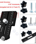 Heavy Duty Thin Rip Jig Fence Guide Compatible With Most Table Saw Band Saw Router Table For No Sweat Precision Cutting showing adjustment and accessories.
