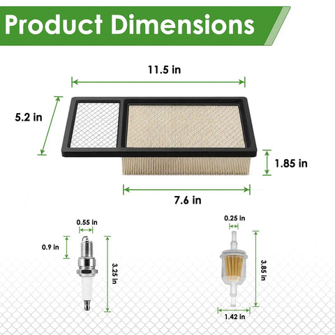 Golf Cart Tune Up Kit For EZGO TXT And Medalist Gas Models 1994-2005 295cc/350cc dimensions of air filter, spark plug, fuel filter